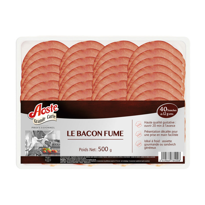 AOSTE SLICED BACK BACON 40SL 500GR