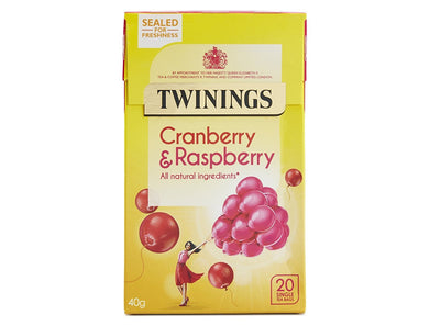 TWININGS INFUSIONS CRANBERRY &RASPBERRY 40G
