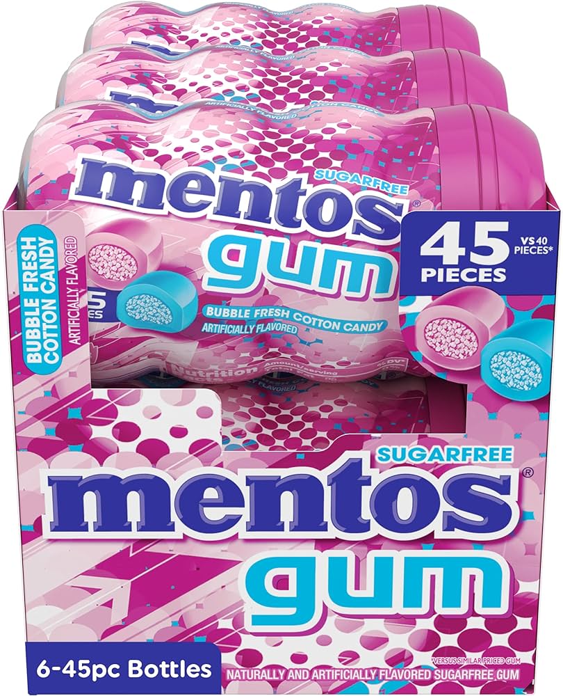 MENTOS CHEWING GUM  FRESH MINT SUGARFREE 45PC
