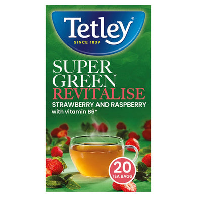TETLEY SUPER GREEN BOOST STRAWBERRY&RASPBERRY 40G