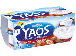 NESTLE YAOS GREEK YOGURTS S/STRAWBERRY 4X125GR