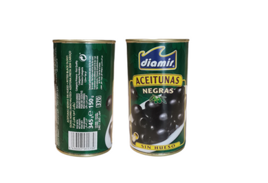 DIAMIR PITTED BLACK OLIVES 5KG  240/260