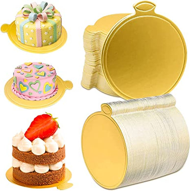 100 ROUND CAKE CARDBOARD  GOLD D 200
