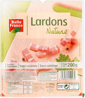 BELLE FRANCE PLAIN  BACON DICED 2X100G