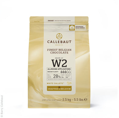 CALLEBAUT CHOCOLATE PEBBLES WHITE 2.5KG