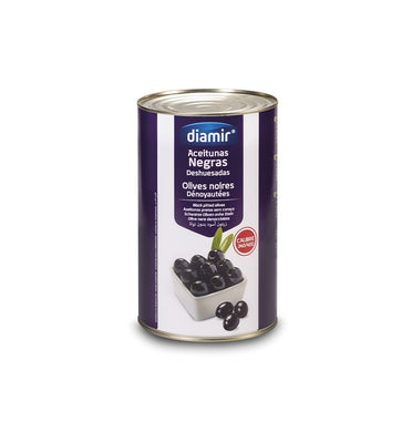 DIAMIR PITTED BLACK OLIVES 5KG 340/400