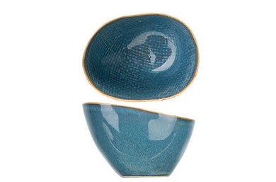 AICHA BLUE BOWL OVAL 15X12.5XH7-8.5CM X6