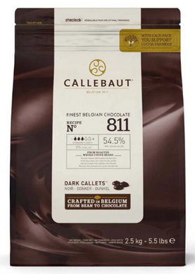 CALLEBAUT CHOCOLATE PEBBLES DARK 54.5% 2.5KG